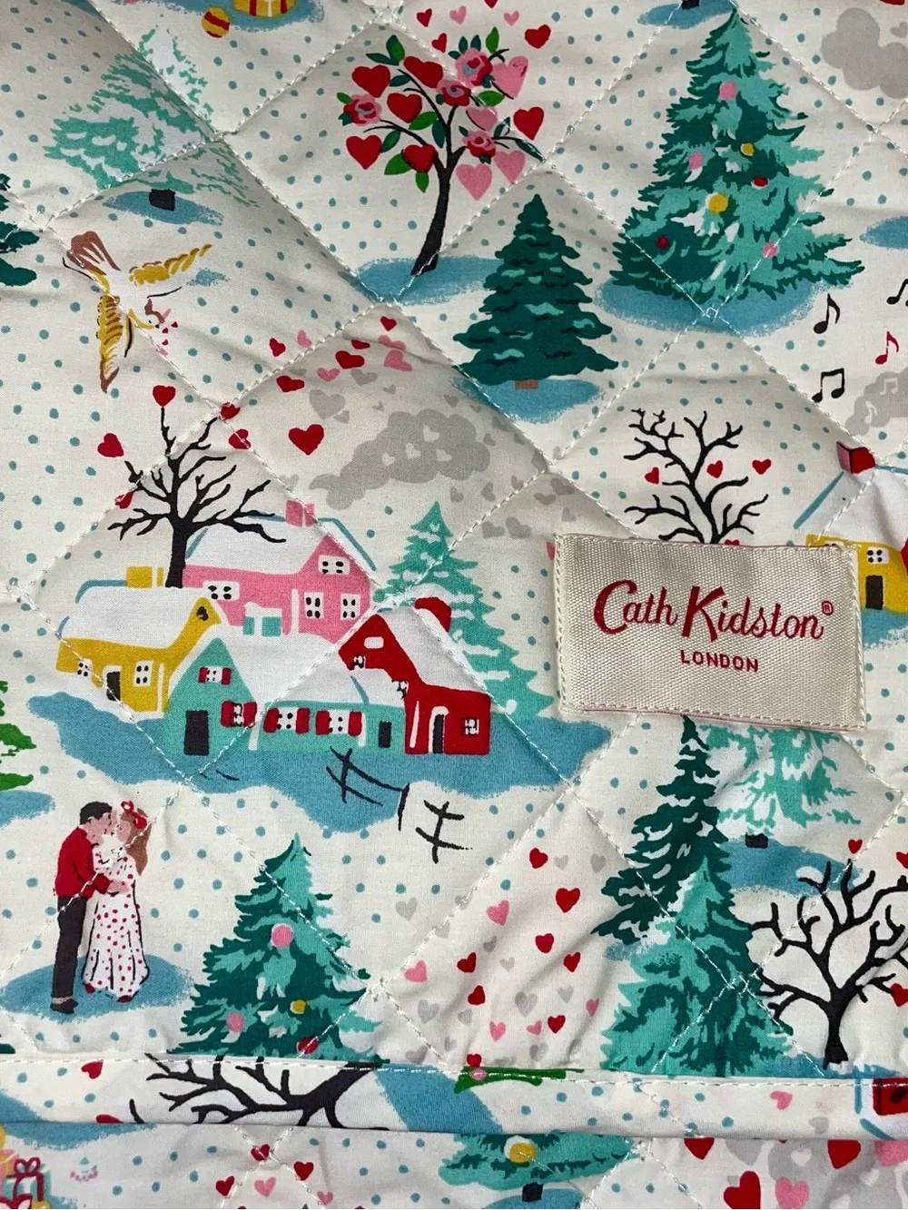 NWOT! Cath Kidston Shine Bright Christmas Village Scene Quilted Shams